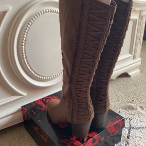 Fergalicious Tender Cognac tall boots